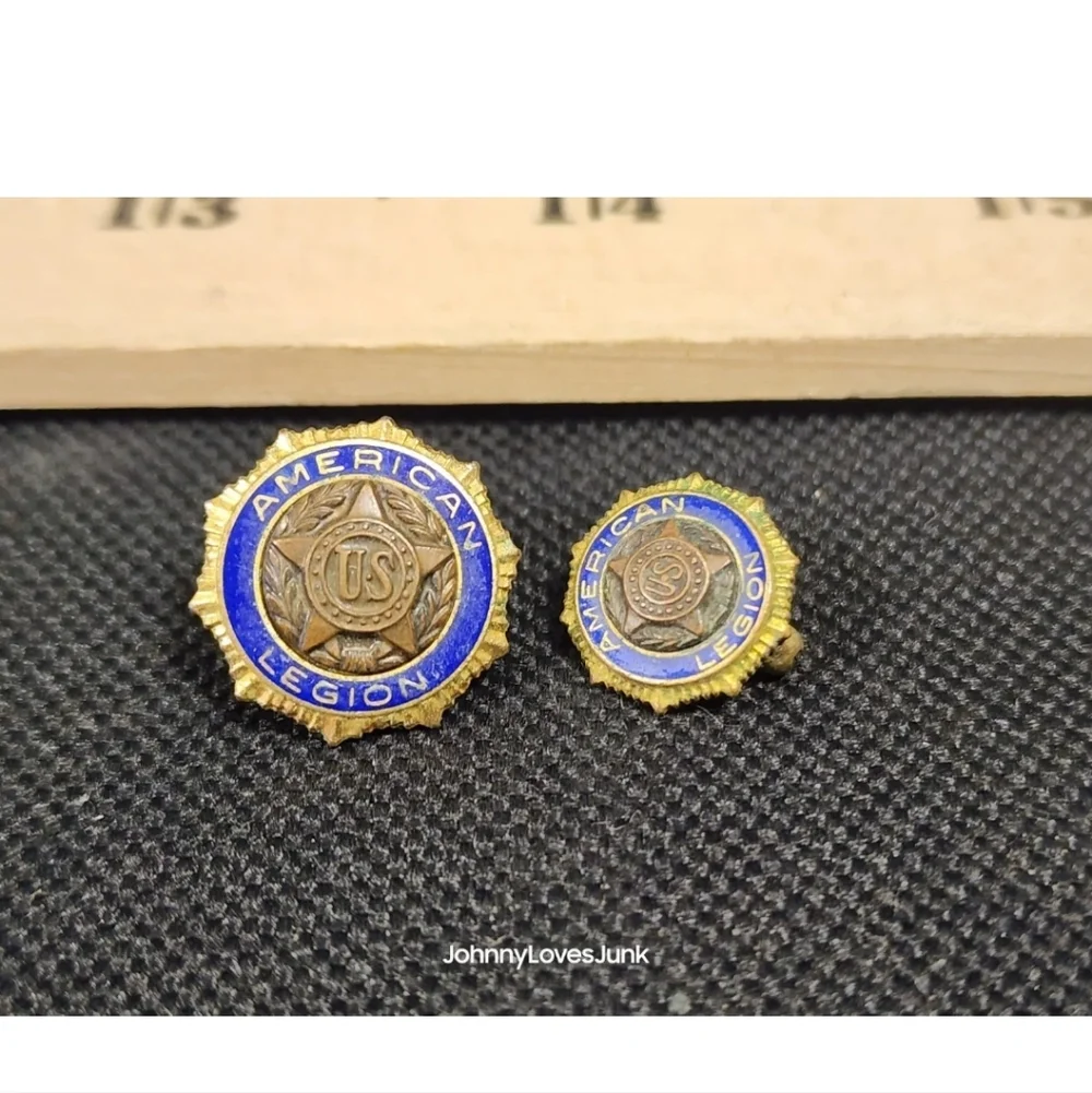 Vintage Lot Of 2 American Legion Fraternal Pins Used